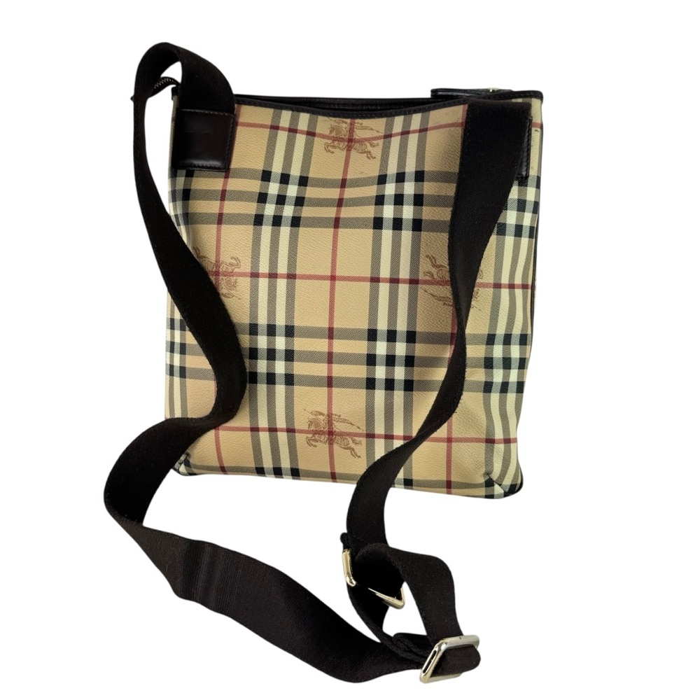BURBERRY Multi Canvas Nova Check Haymarket Crossbody Made in Italy Authenticated - Picture 4 of 17